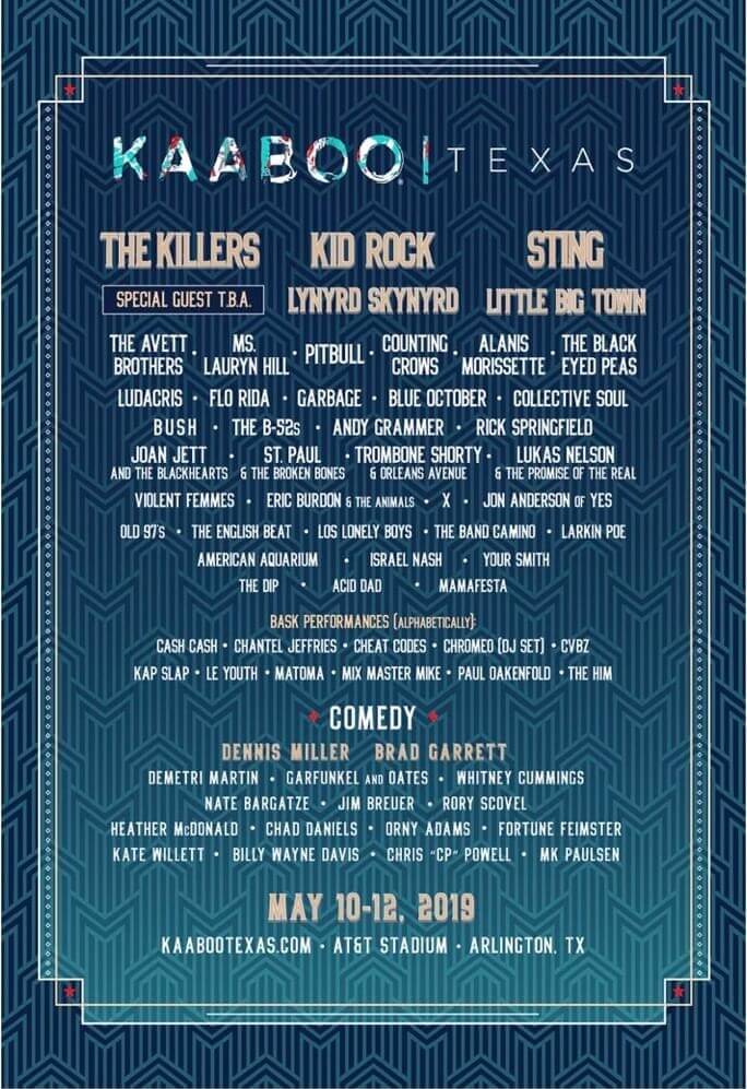 KaaBoo Festival (Texas) 2020 Lineup