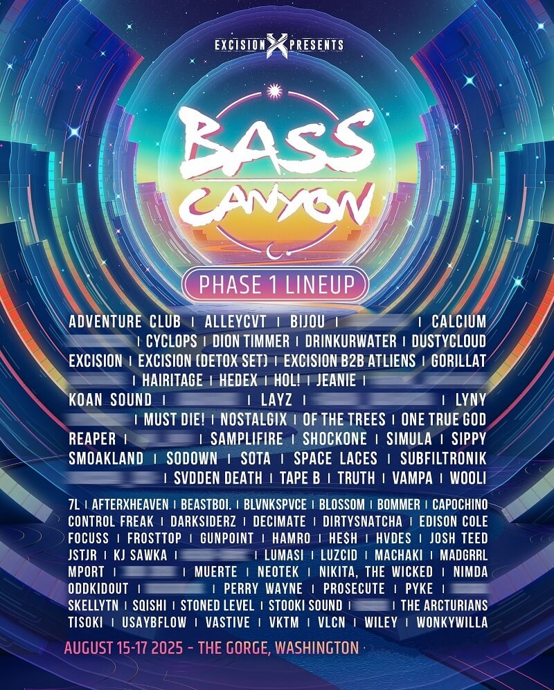 Bass Canyon Festival Lineup 2025