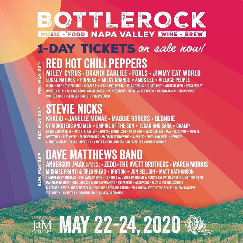 BottleRock Napa Valley Daily Lineup 1 BottleRock Festival