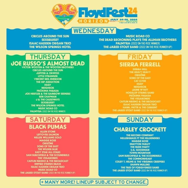 Cheap FloydFest Tickets 2024 Lineup, Discount Coupon / Promo Code