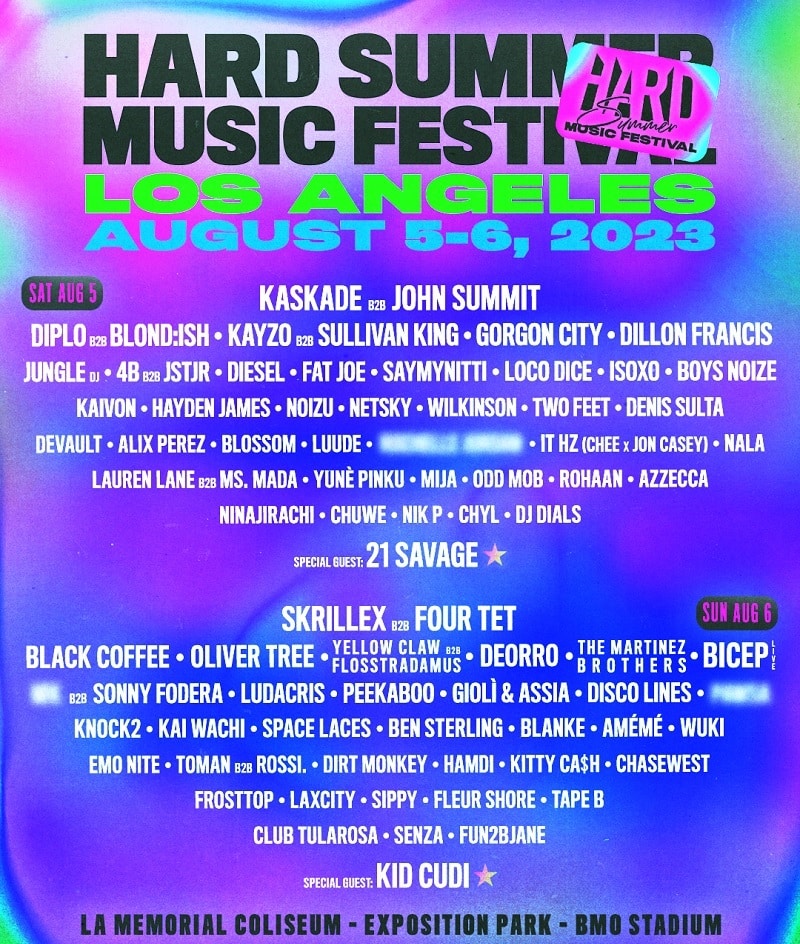 Hard Summer Music Festival Lineup 2021