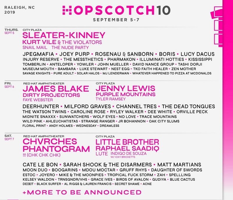 Hopscotch Music Festival 2020 Lineup