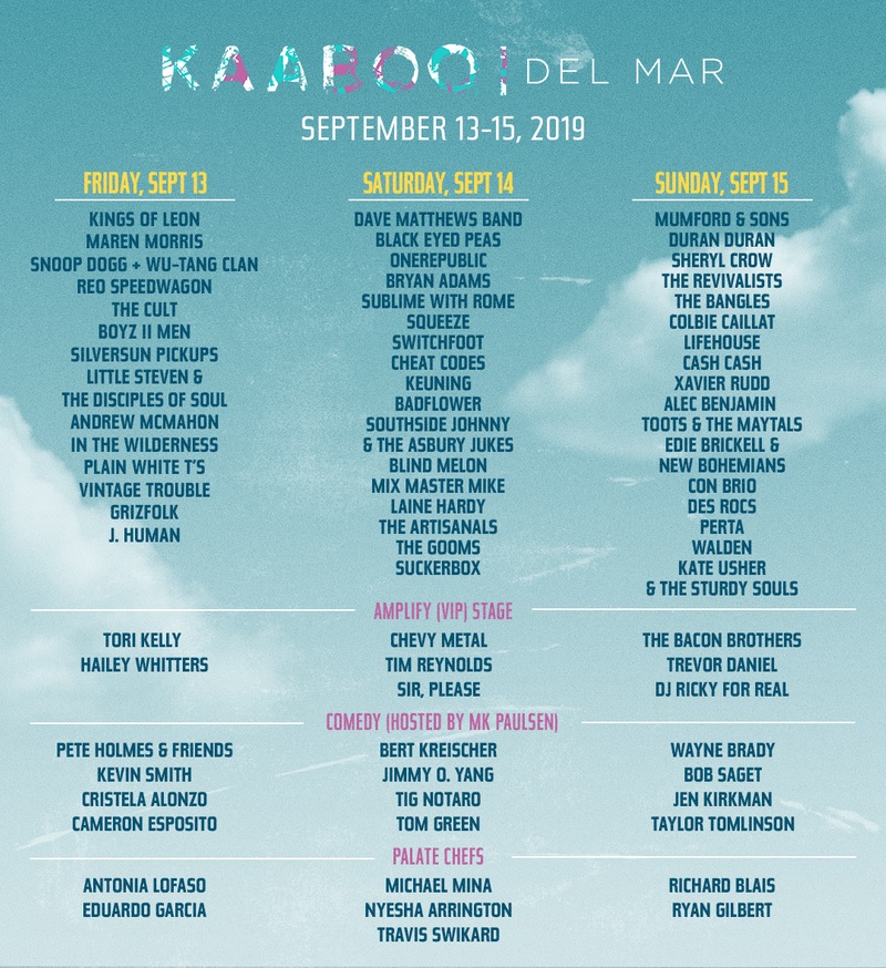 KaaBoo Festival Del Mar Lineup 2019