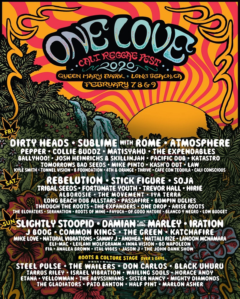One Love Cali Reggae Fest 2020 Lineup