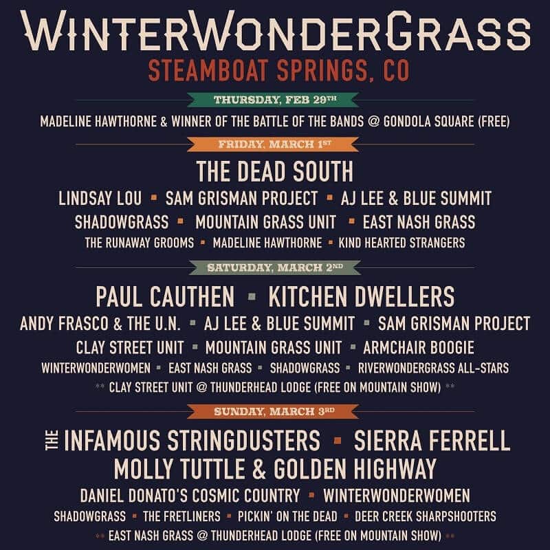 WinterWonderGrass Festival Steamboat Lineup 2024