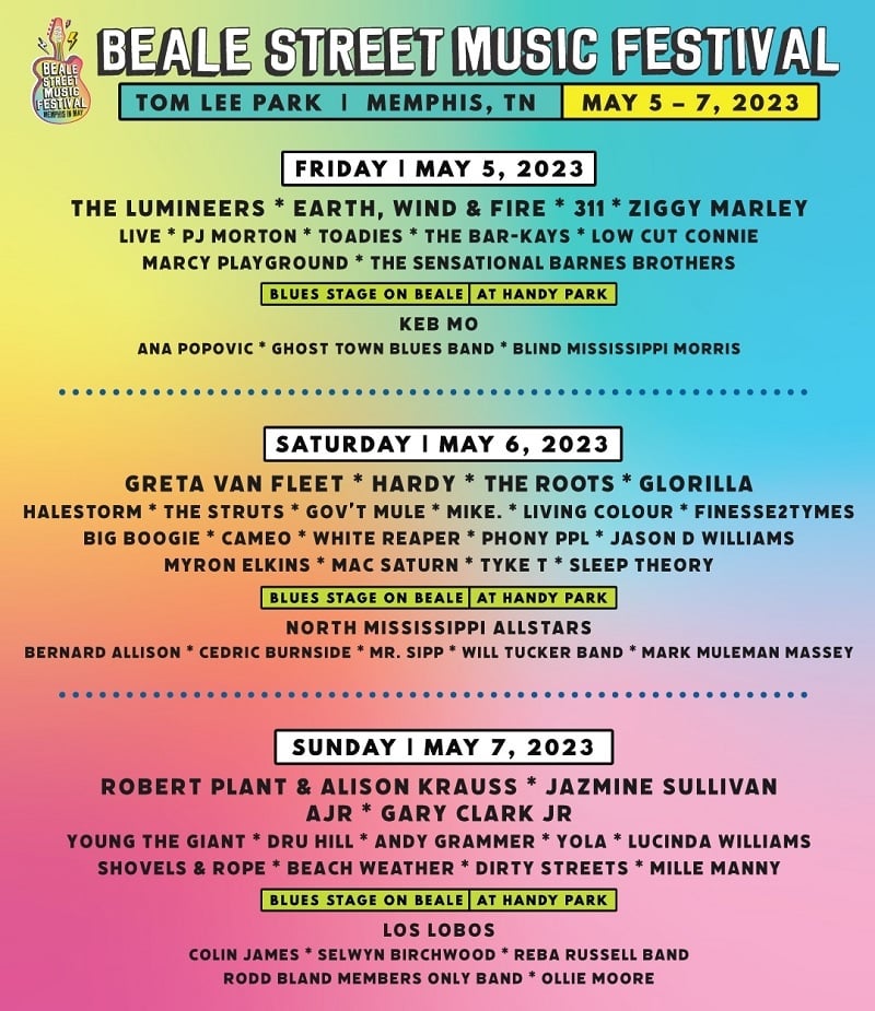 Beale Street Music Festival Lineup 2023