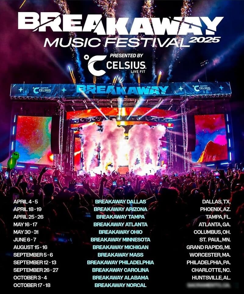 breakaway music festival Schedule 2025