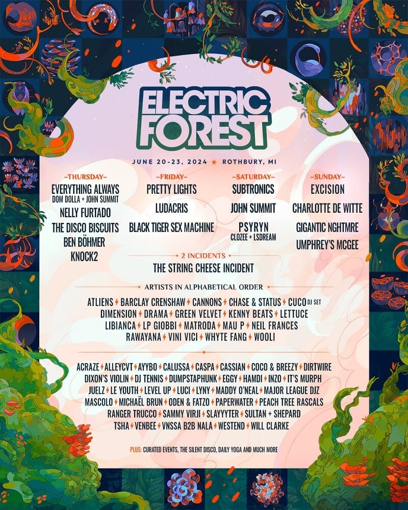 Electric Forest Festival Lineup 2023