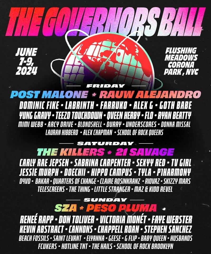 Governors Ball 2024 Lineup