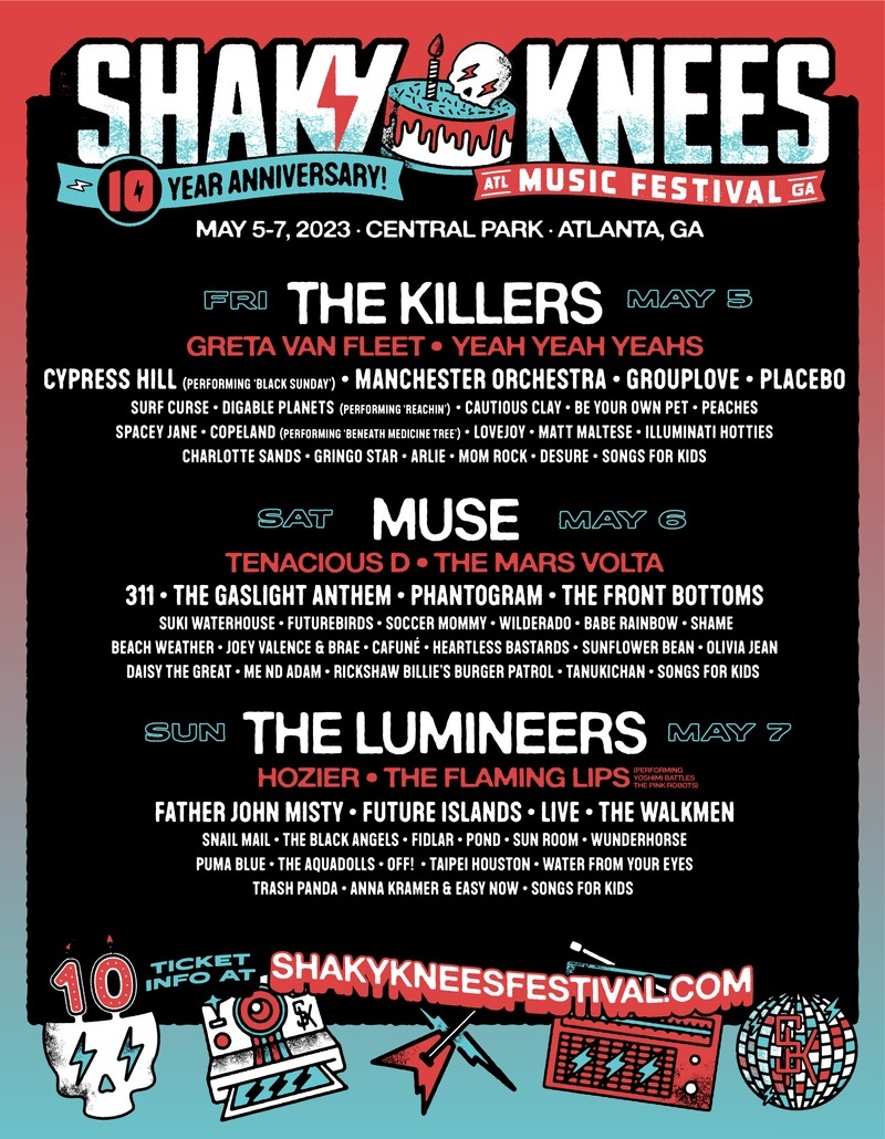 shaky knees music festival lineup 2023
