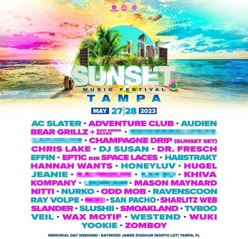 Sunset Music Festival Lineup 2023