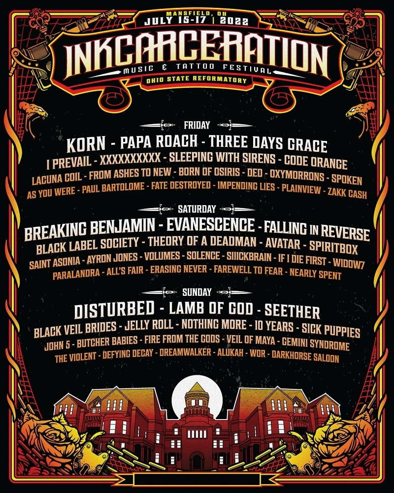 InkCarceration Festival Lineup 2022