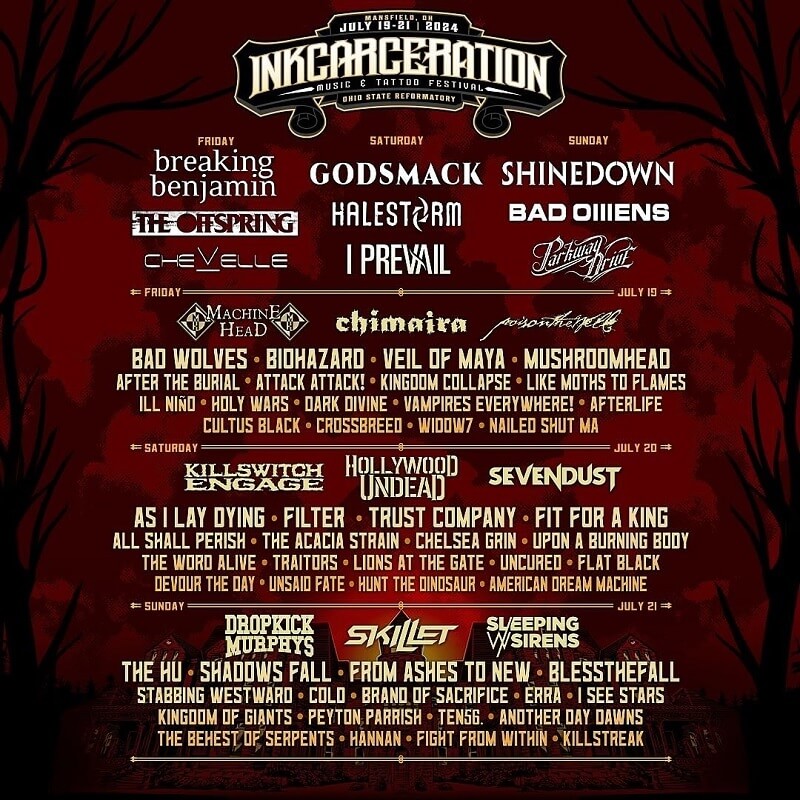 Inkcarceration Festival Lineup 2024