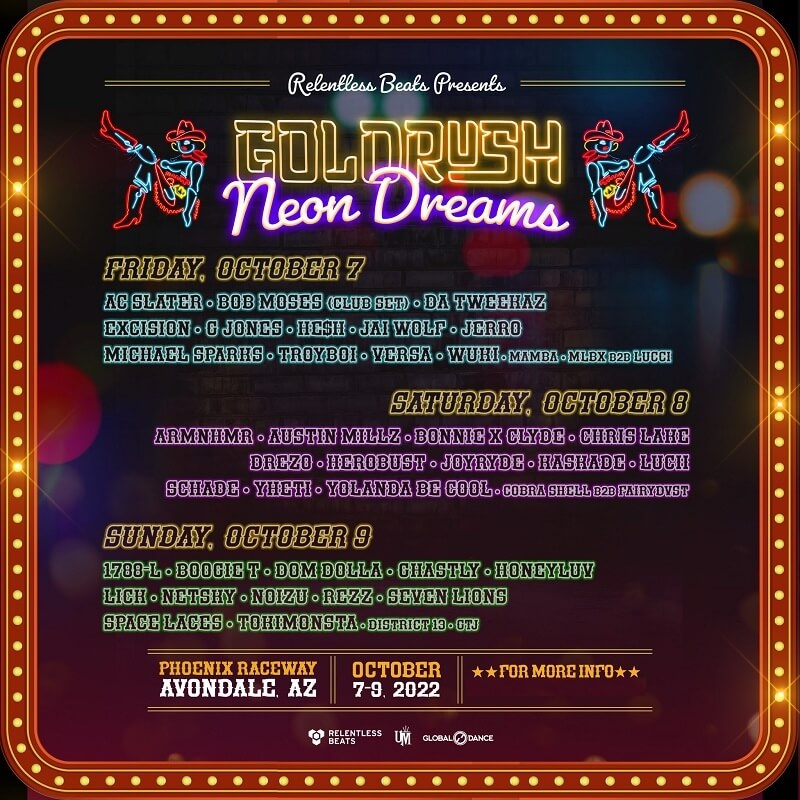 Goldrush Music Festival Lineup 2022