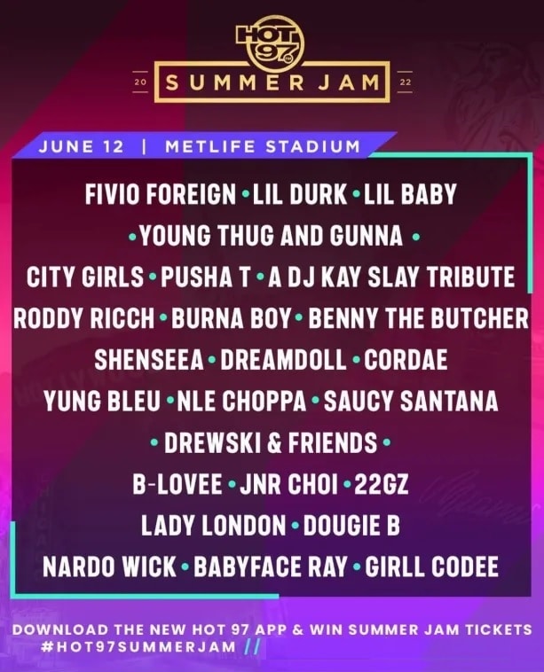 Hot 97 Summer Jam Lineup 2022