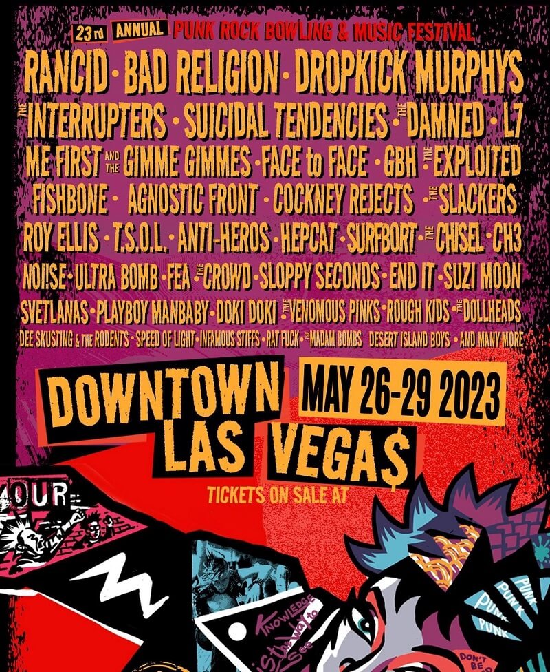 Punk Rock Bowling Music Festival Lineup 2023