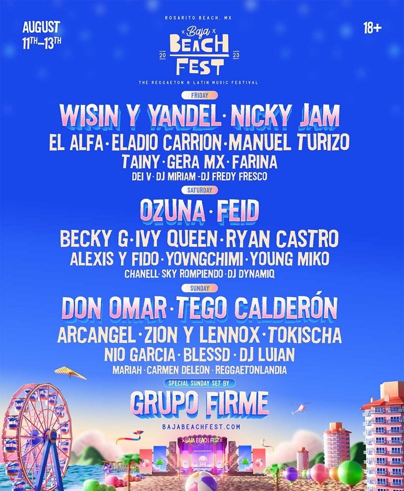 Baja Beach Fest Lineup 2023