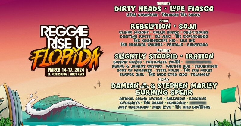 Reggae Rise Up Festival Lineup 2024