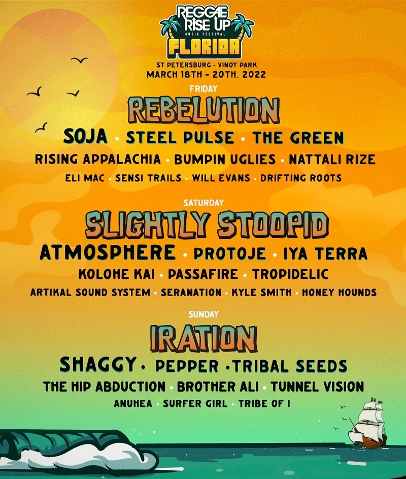 Reggae Rise Up Festival Lineup 2022