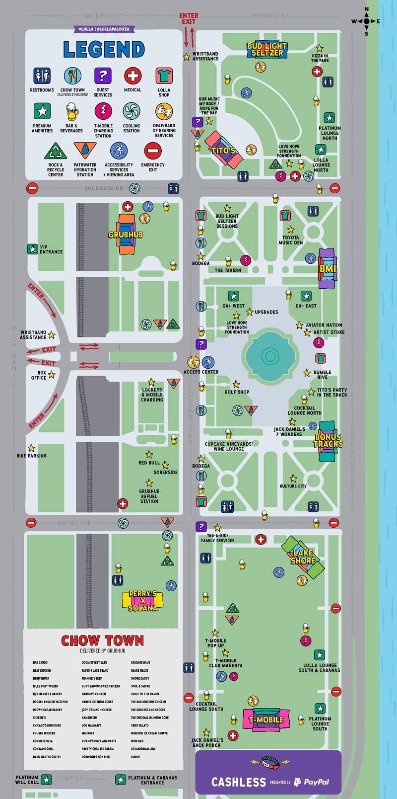 Lollapalooza Map 2022