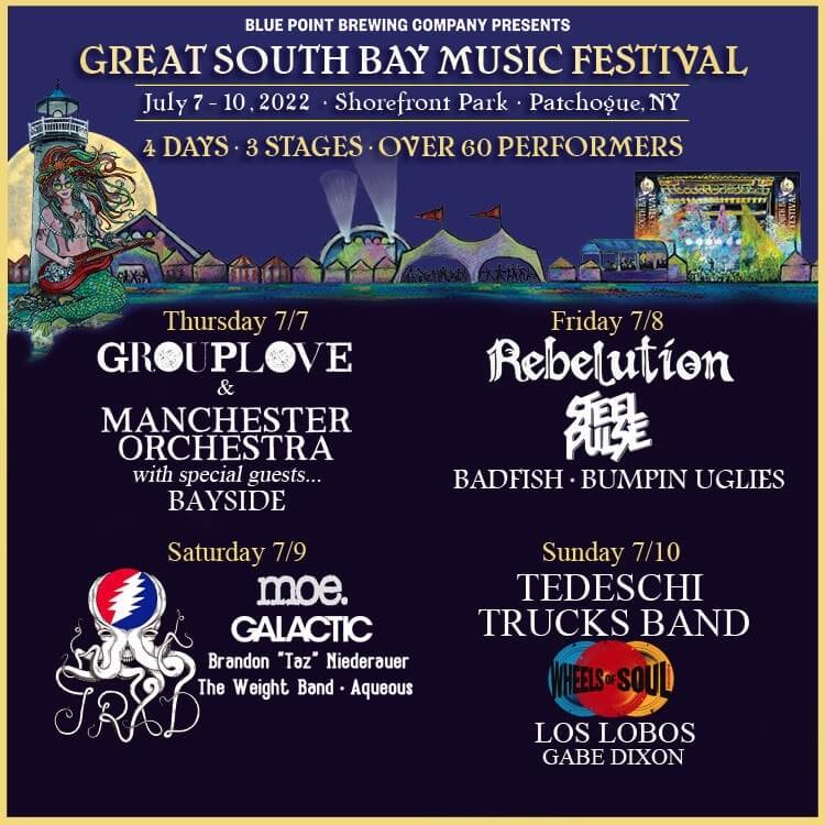 Great South Bay Music Festival Lineup 2022