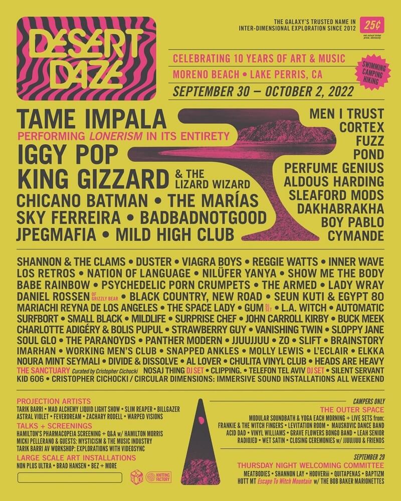 Desert Daze Festival Lineup 2022