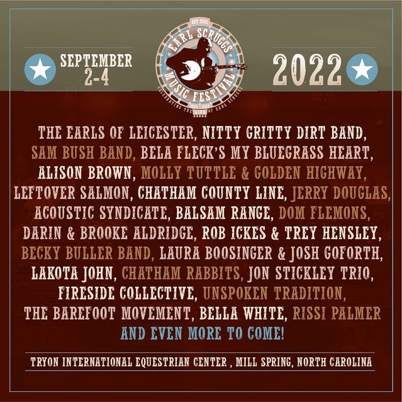 Earl Scruggs Music Festival Lineup 2022