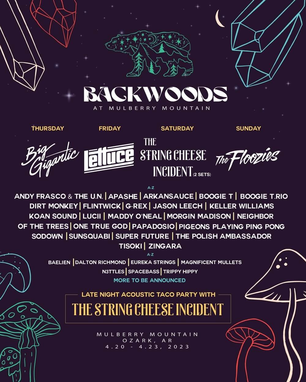 Backwoods At Mulberry Mountain Lineup 2023