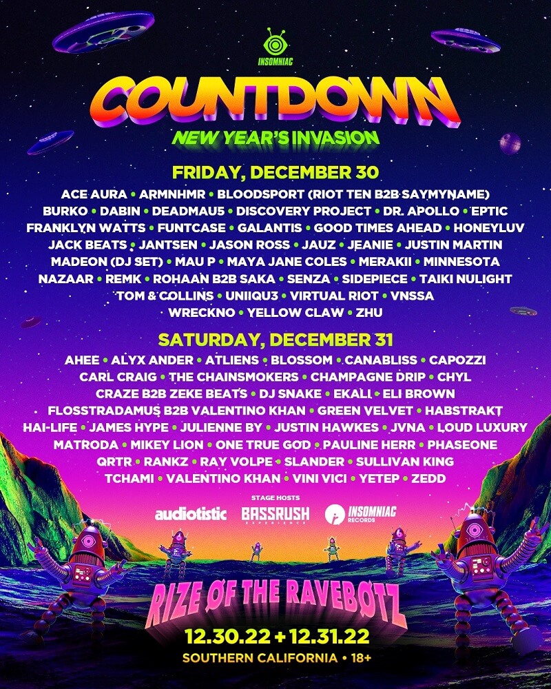 Countdown NYE Lineup 2022