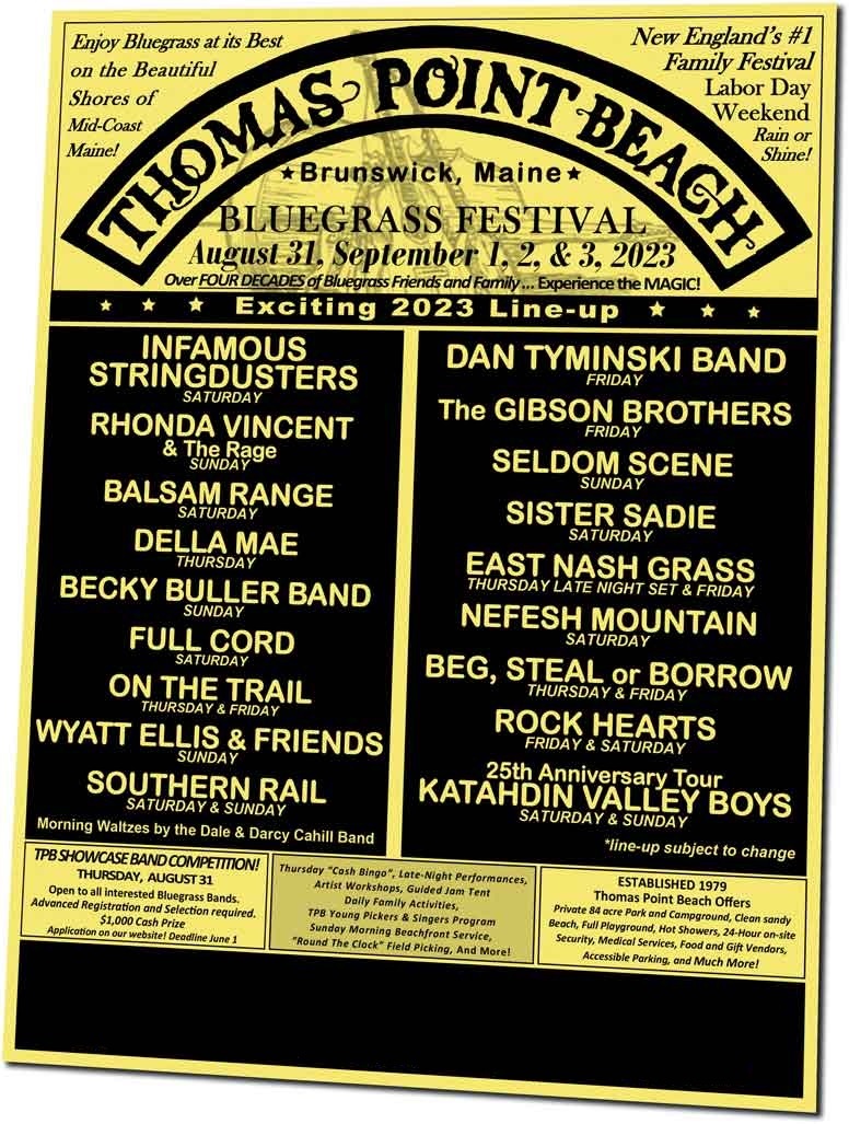 thomas point beach bluegrass festival lineup 2023