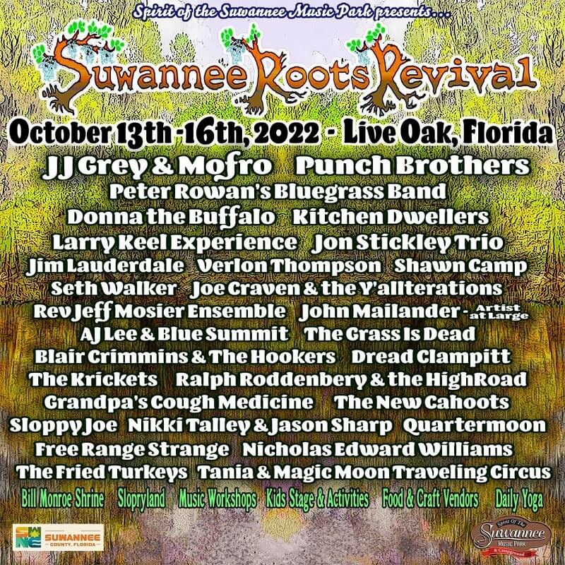 Suwannee Roots Revivial Lineup 2022
