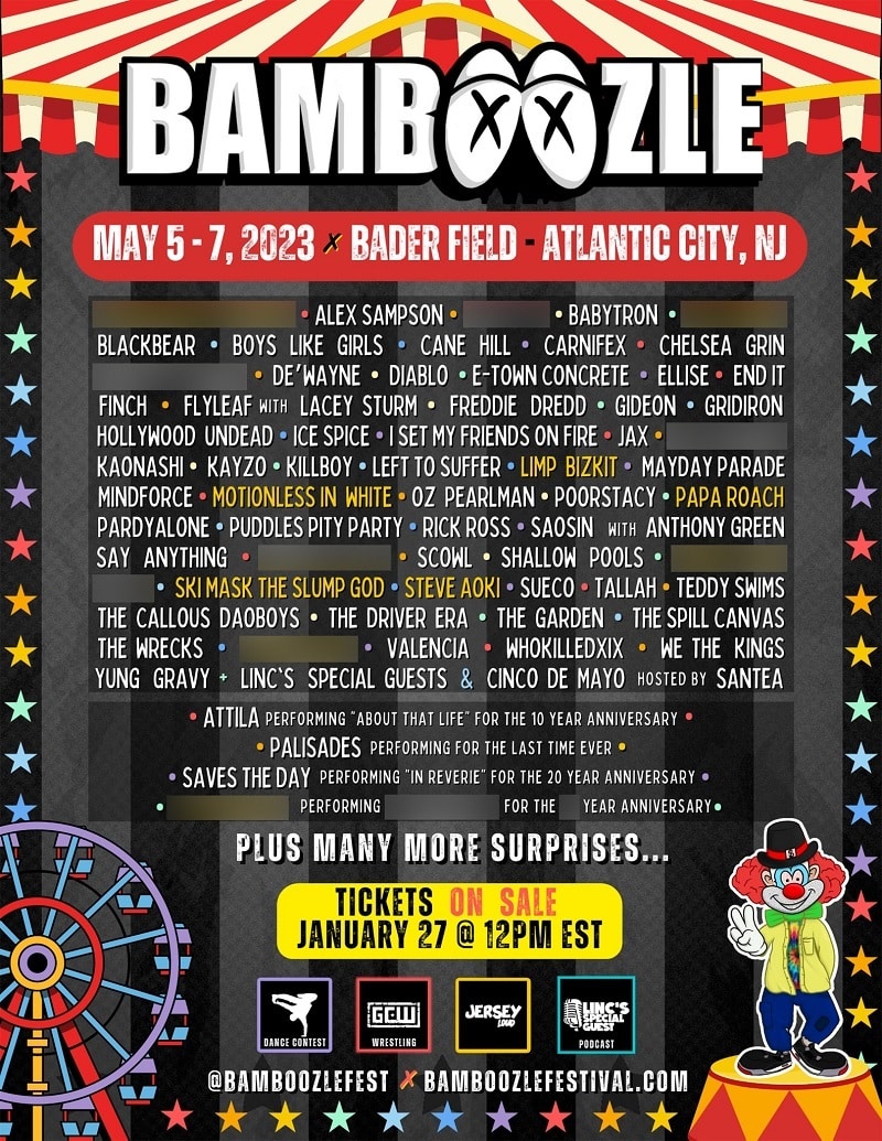 Bamboozle Festival Lineup 2023