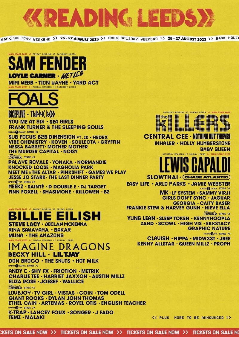 Reading Festival Lineup 2023