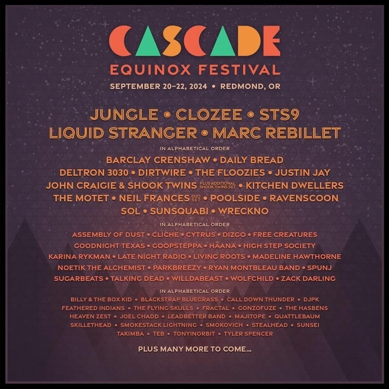 Cascade Equinox Festival Lineup 2024