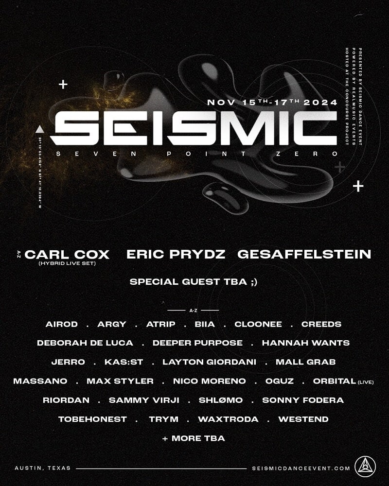 Seismic Dance Event Lineup 2024