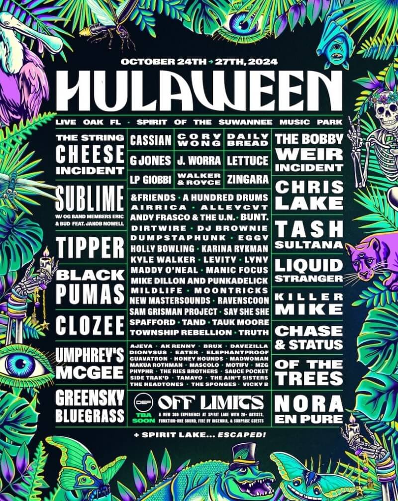 Suwannee Hulaween 2024 Lineup